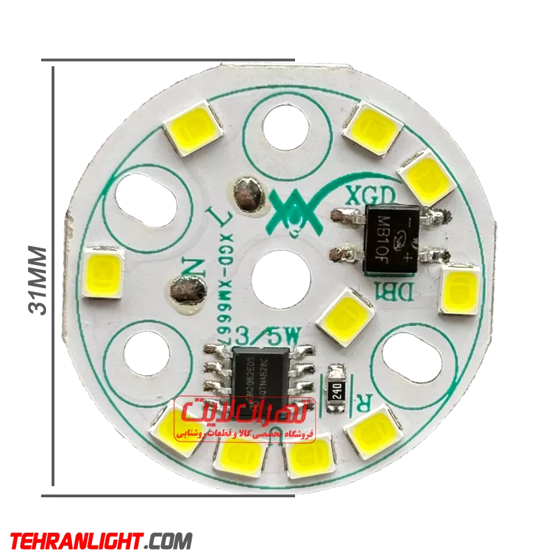 چیپ 5 وات مهتابی 220 ولت برند xgd