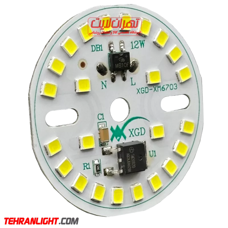 چیپ ال ای دی 12 وات 220 ولت نور مهتابی برند xgd
