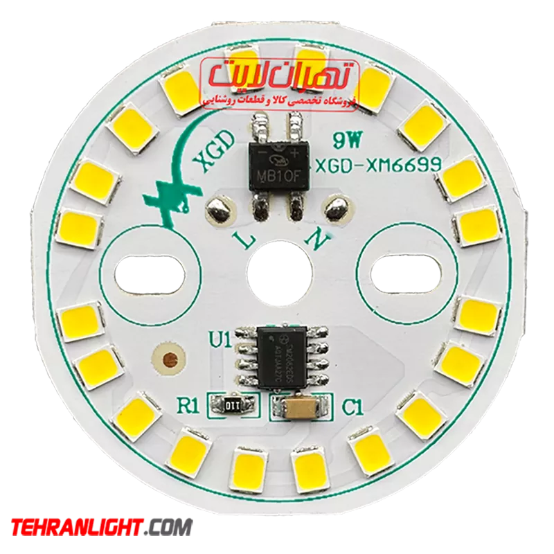 چیپ ال ای دی 9 وات 220 ولت نور مهتابی برند XGD