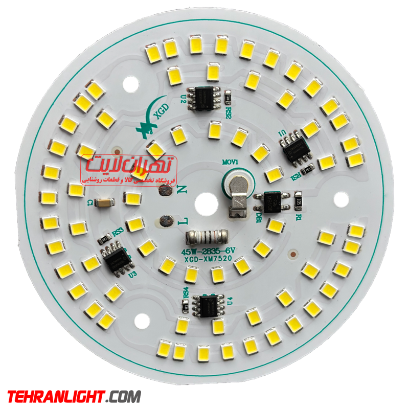 چیپ ال ای دی 45 وات برق مستقیم مهتابی مدل xgd-xm11542