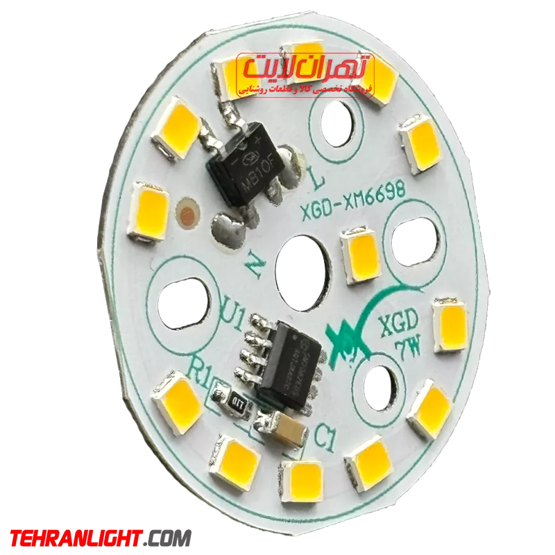 چیپ ال ای دی 7 وات برق مستقیم افتابی گرد