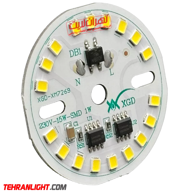 چیپ ال ای دی 15 وات 220 ولت نور مهتابی برند XGD