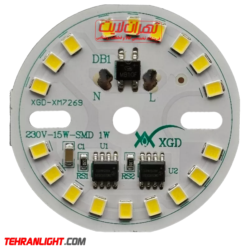 چیپ ال ای دی 15 وات 220 ولت نور مهتابی برند XGD