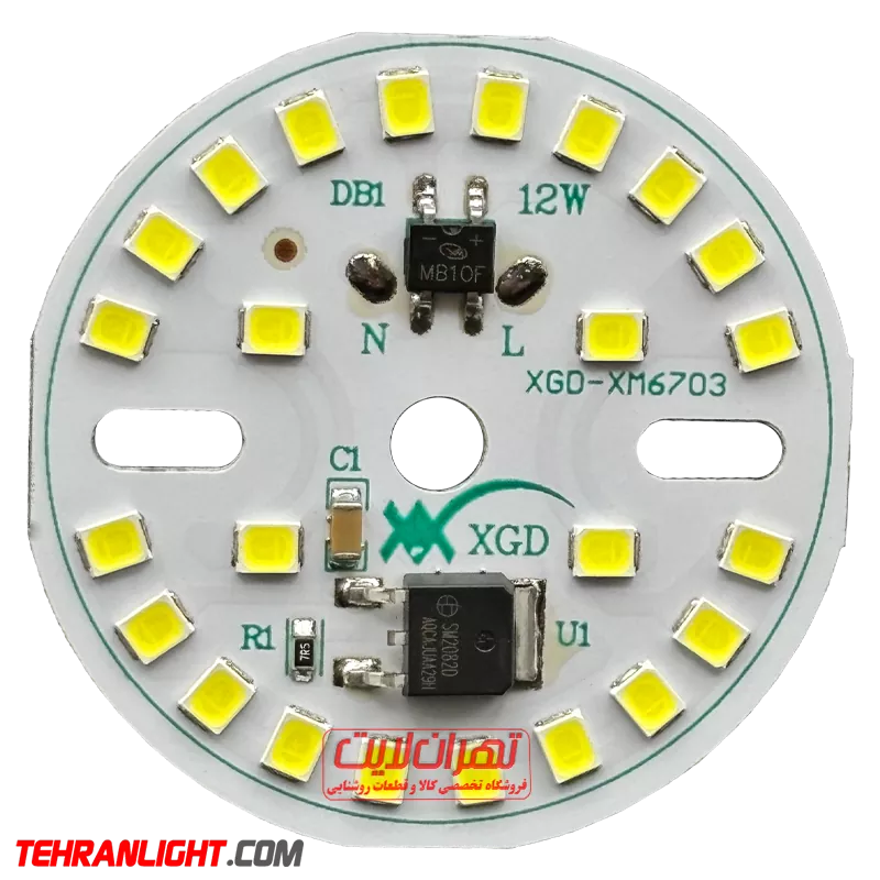 چیپ ال ای دی 12 وات 220 ولت نور مهتابی برند xgd