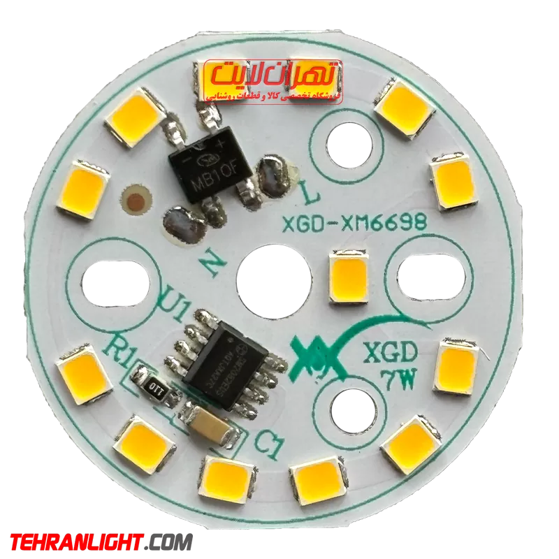 چیپ ال ای دی ۷ وات 220 ولت نور آفتابی برند XGD